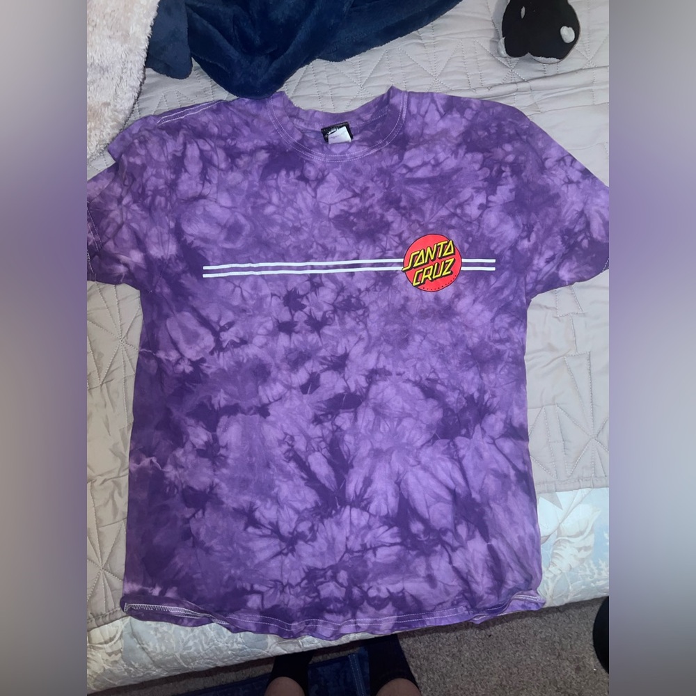 Santa Cruz Skateboards Purple Tie Dye Mens Shirt L